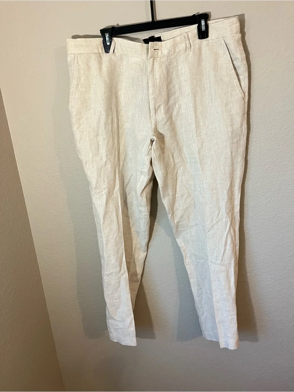 Club Room Luxury Men’s 36x30 100% Linen Pants Natural Beige Coastal Resort